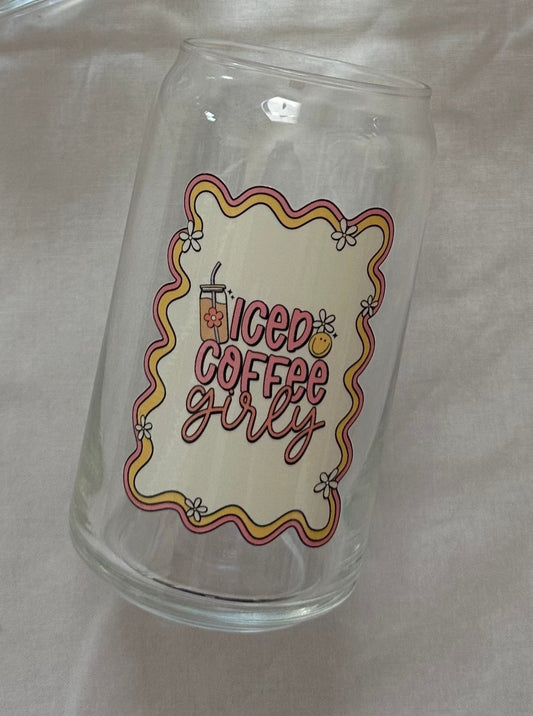 Iced Coffee Girly Glass